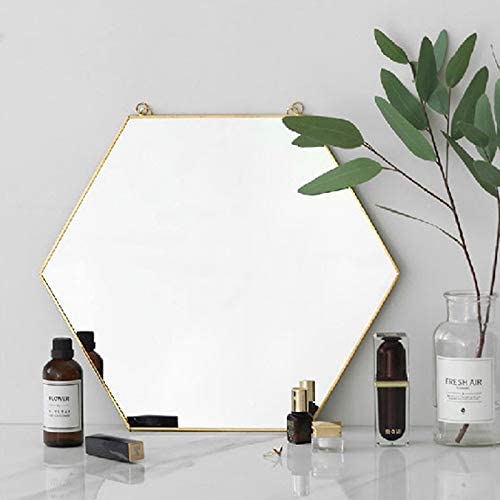 Marengo Hexagon Wall Mirror, Gold 30 x 26cm