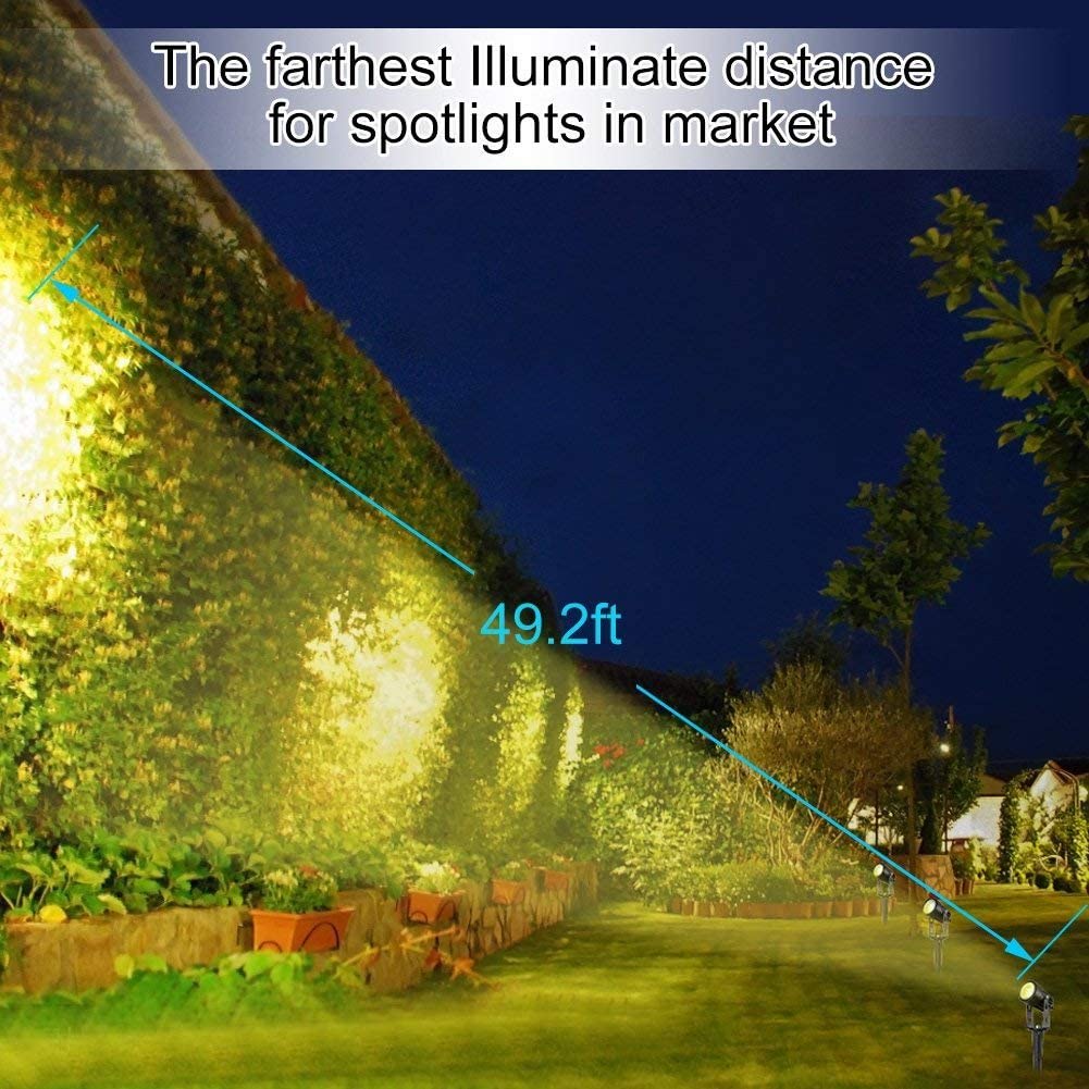 Solar LED Garden Spotlights Outdoor Waterproof Warm White 3 Pack — Allure Home Collections