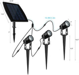 Solar LED Garden Spotlights Outdoor Waterproof Warm White 3 Pack — Allure Home Collections