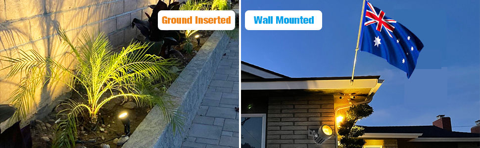 Solar LED Garden Spotlights Outdoor Waterproof Warm White 3 Pack — Allure Home Collections