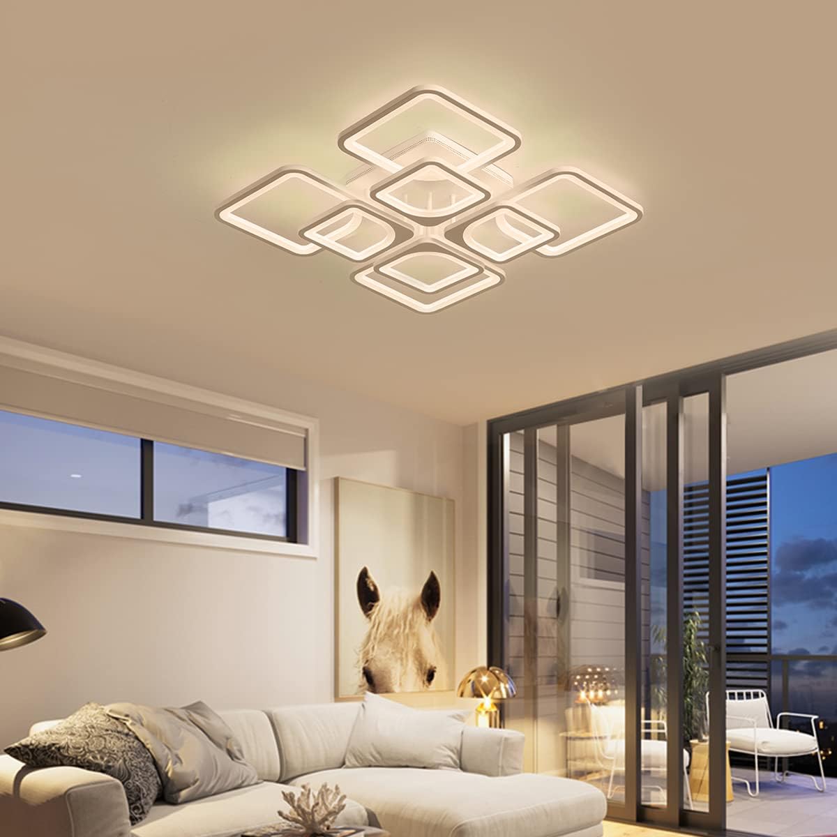 Modern Dimmable LED Ceiling Light with Remote Control — 60cm — Allure Home Collections