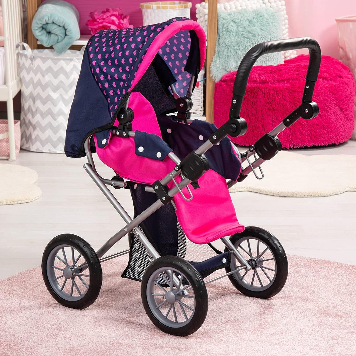 Doll's pram converted to jogger pushchair