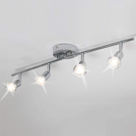 Modern 4-Light LED Track Lighting Kit — Chrome — Allure Home Collections