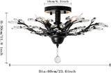 Elegant Black Crystal LED Chandelier Light