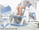 Blue toddler potty training toilet seat with ladder and step stool