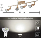 Modern 4-Light LED Track Lighting Kit — Gold — Allure Home Collections