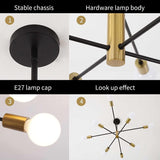 Sputnik chandelier canopy and rod
