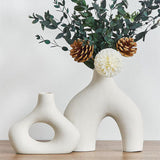 Panicale Ceramic Vase Set, White, 2pcs