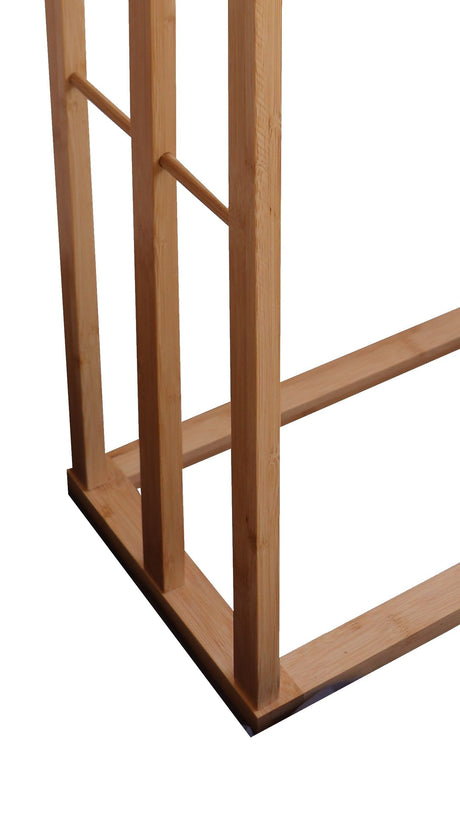 Bamboo and Metal 3-Tier Freestanding Towel Rack — Bathroom and Bedroom — Allure Home Collections