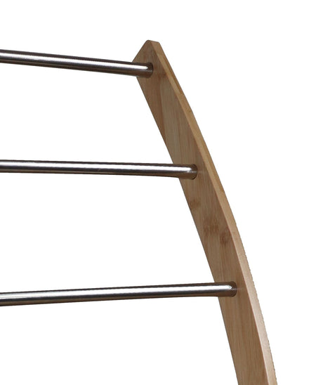 Bamboo and Metal 3-Tier Freestanding Towel Rack with Bottom Shelf — Bathroom and Laundry — Allure Home Collections
