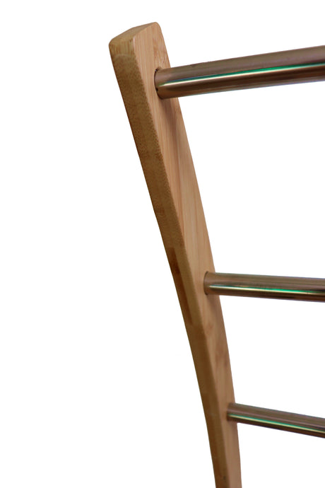 Bamboo and Metal 3-Tier Freestanding Towel Rack with Bottom Shelf — Bathroom and Laundry — Allure Home Collections