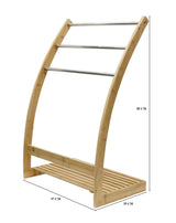 Bamboo and Metal 3-Tier Freestanding Towel Rack with Bottom Shelf — Bathroom and Laundry — Allure Home Collections