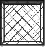 Freestanding matte black metal wine rack for 25 bottles with top shelf