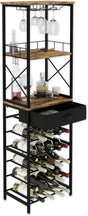 20 bottle metal and timber freestanding wine rack