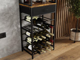 20 bottle metal and timber freestanding wine rack