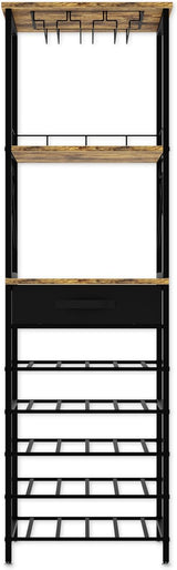 20 bottle metal and timber freestanding wine rack