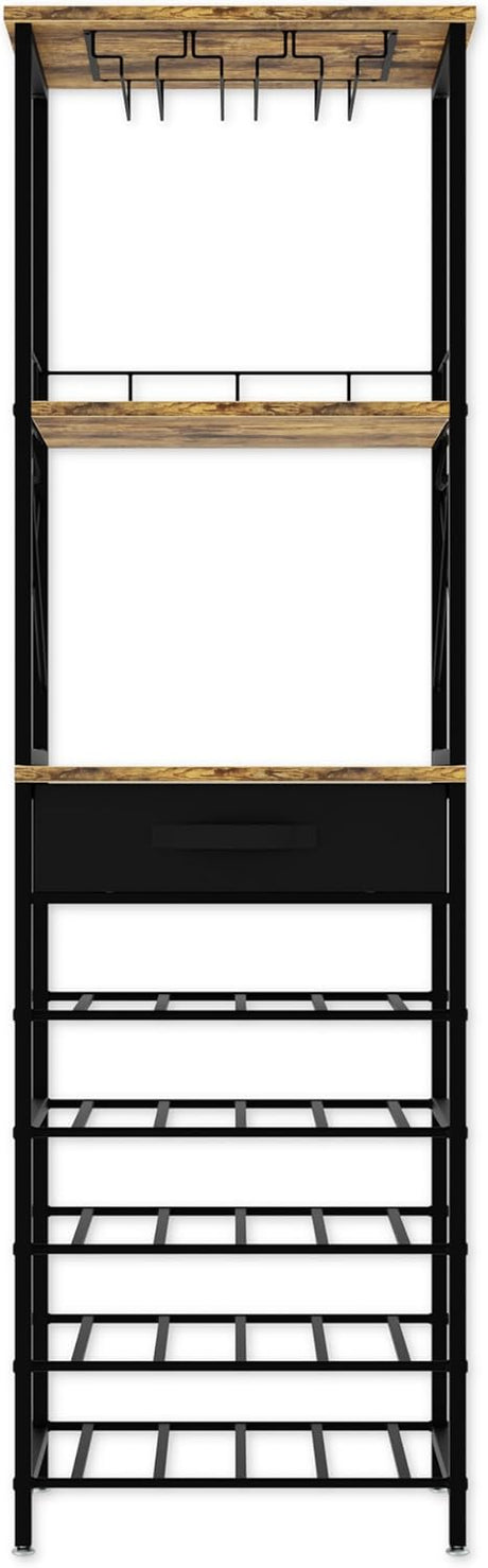 20 bottle metal and timber freestanding wine rack