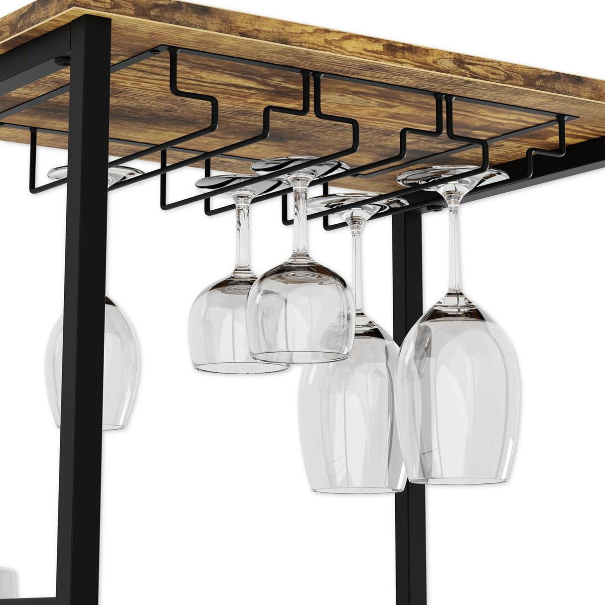20 bottle metal and timber freestanding wine rack