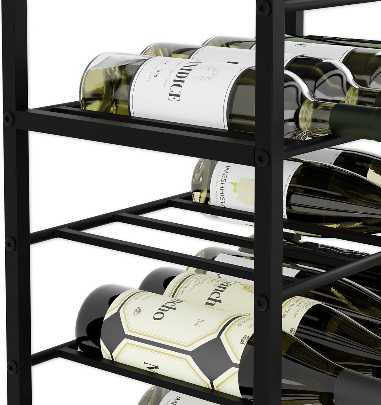 20 bottle metal and timber freestanding wine rack