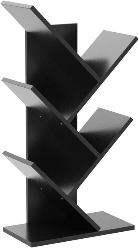 CARLA HOME 5-Tier Tree Bookshelf Storage Rack — Black — Allure Home Collections