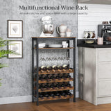 24 bottle metal and timber freestanding wine rack