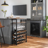 24 bottle metal and timber freestanding wine rack