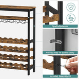 24 bottle metal and timber freestanding wine rack