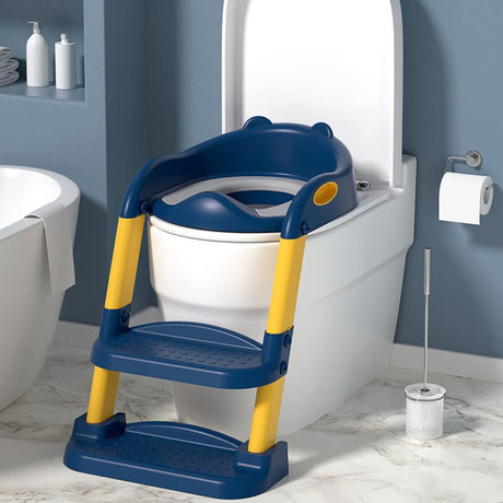 Kids potty training seat with foldable step stool ladder