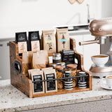 3 tier timber countertop bottle display rack