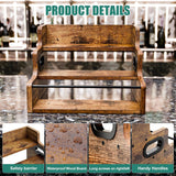3 tier timber countertop bottle display rack