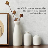 Citta della Pieve Ceramic Vase Set, White, 3pcs