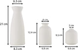 Citta della Pieve Ceramic Vase Set, White, 3pcs