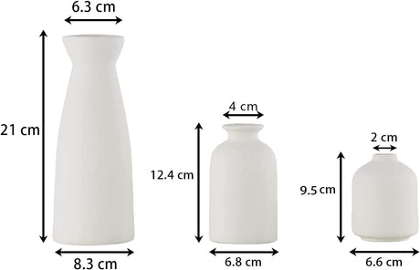 Modern white ceramic vase set of 3