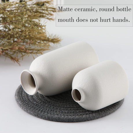Modern white ceramic vase set of 3
