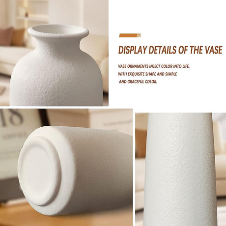 Modern white ceramic vase set of 3