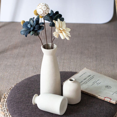 Modern white ceramic vase set of 3
