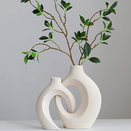 White ceramic vase set of 2