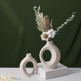 Corciano Ceramic Vase Set, White, 2pcs