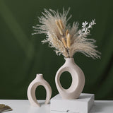 Corciano Ceramic Vase Set, White, 2pcs