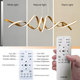 Modern gold LED pendant chandelier, 75 W