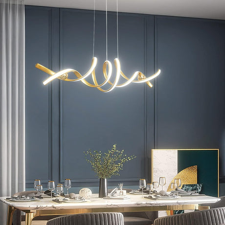 Modern gold LED pendant chandelier, 75 W