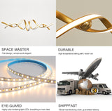Modern gold LED pendant chandelier, 75 W