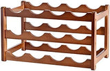 3 tier natural bamboo countertop wine rack holding 12 bottles