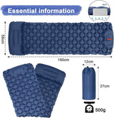 Berg Sleeping Pad, Ultralight Inflatable with Built In Pillow and Foot Pump