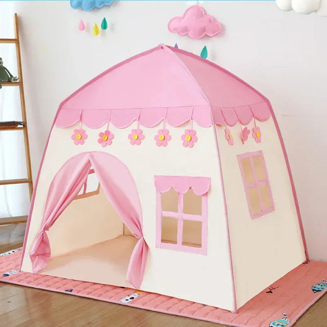 Alexandrina 130cm pink princess castle kids tent in Oxford cloth
