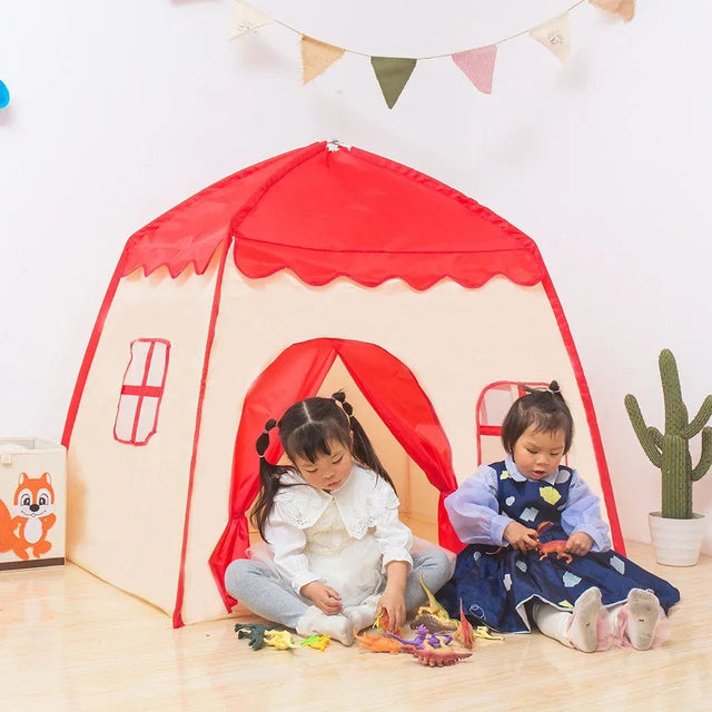 Alexandrina 130cm pink folding castle playhouse tent in Oxford cloth