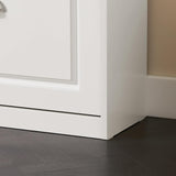 Tilt-Out Shoe Cabinet with Cushioned Top — White MDF, Hallway Storage — Allure Home Collections