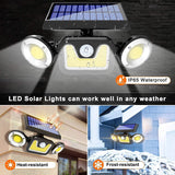 Outdoor Solar Lights with 3 Adjustable Heads Motion Sensor Porch Garden Patio — Allure Home Collections