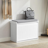 Roses Gap Cushioned Shoe Storage Bench, White image 2