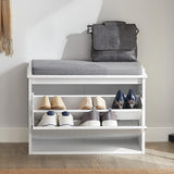 Roses Gap Cushioned Shoe Storage Bench, White image 4